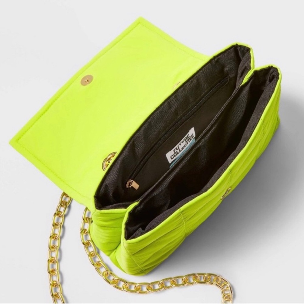 NWT! Future Collective Gabriella Karefa-Johnson lime green crossbody bag - Picture 2 of 8